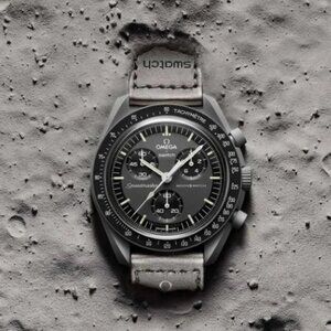 BRAND NEW AUTHENTIC Mission to MERCURY Gray Omega x Swatch Collab Watch